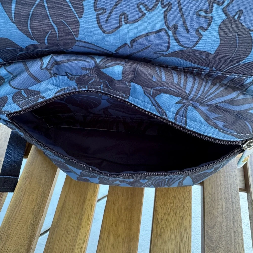 Lesportsac Blue and Black Leaf Backpack - Picture 8 of 9